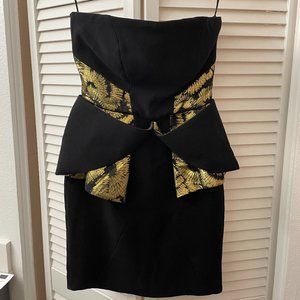AQ/AQ Black & Gold Occasion Dress Size 4